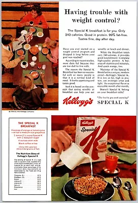 1964 Kellogg's Special K Cereal Looks Appetizing & Tastes Great Print Ad • $24.60