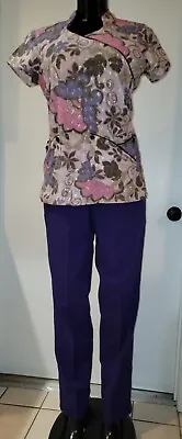 Barco (Elan) Uniform Scrub Set Size Small Solid Purple Pant & Pink/Purple Top • $19