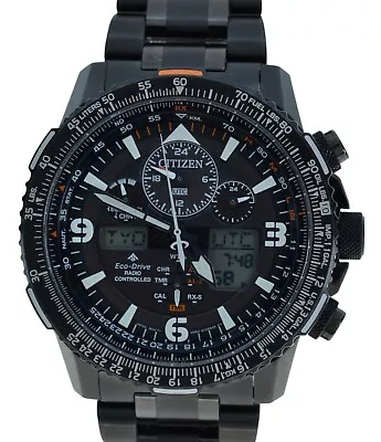 Citizen Eco-Drive Skyhawk Solar Radio Controlled Black Watch! Ref: U680-S116031! • $399.95