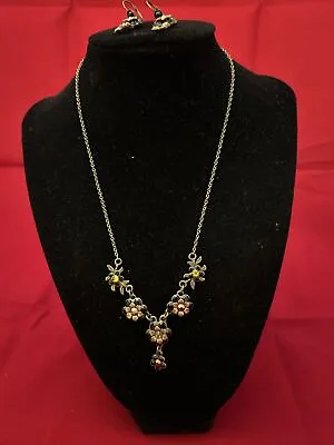 Lot Of 2 Michal Negrin Rhinestone Earrings & Necklace. Necklace 15.5 Or 17.5” • $79.99
