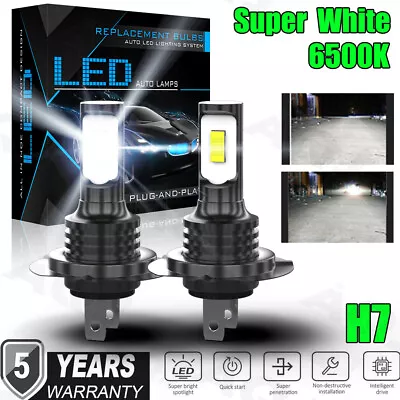 H7 LED Headlight Bulb Kit High Or Low Beam 6500K Super White 360000LM Lights 2x • $15.19