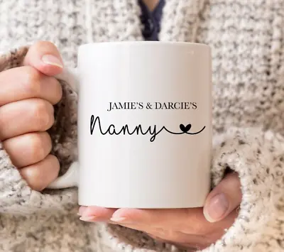 Personalised Nanny Birthday Christmas Mug For Nan To Be Gran Grandchildren Gift • £10.92