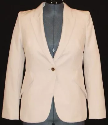 White House Black Market Women Fluid Editor Blazer Jacket Size 6 Ivory • £85.48