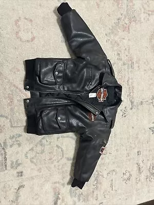 Vintage Harley Davidson Biker Jacket Punk Youth Small 8-10 • $10