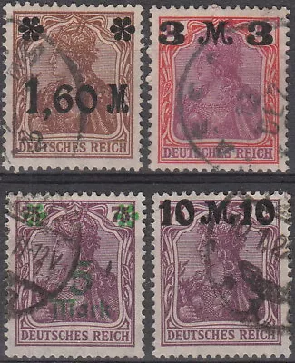 Stamp Germany Reich Mi 154-7 Sc 133-6 1921 Set Germania Imperial Crown Post Used • $8.35