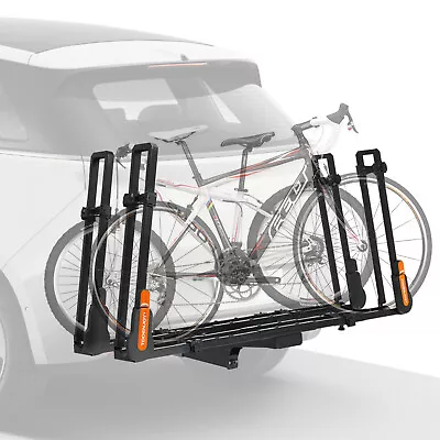 TOOENJOY 2  Receiver Pop-up Pin Hitch Mount Platform W/Two Foldable Bike Racks • $149.99