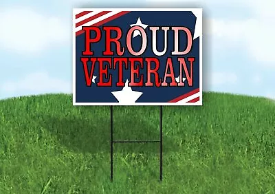 PROUD VETERAN RED LETTERS Yard Sign With Stand LAWN SIGN • $26.99