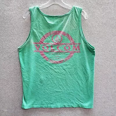 Volcom Men T-Shirt XL Green Tank Embrace The Strange Logo Graphic Pullover READ • $9.74