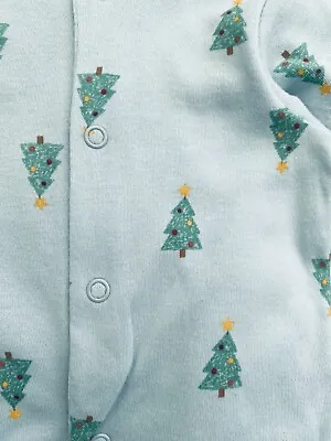 Baby Christmas Sleepsuit Nutmeg Cotton Xmas Festive Pjs Outfit Grow Girls Boys • £3.95