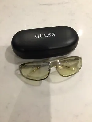 Guess - Yellow / Metal Look - 90's Sunglasses With Case - New / Unused • £12.99