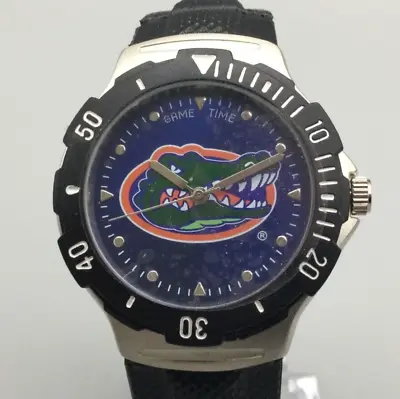 Game Time Miami Gators Watch Unisex Football Silver Tone Black Band New Battery • $22.49