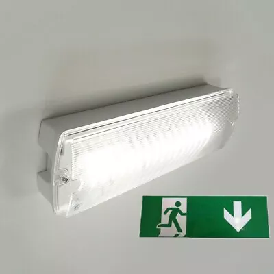 Led Emergency Light Down Bulkhead Exit Sign Ip65 Maintained Or Non Maintained • £12.69