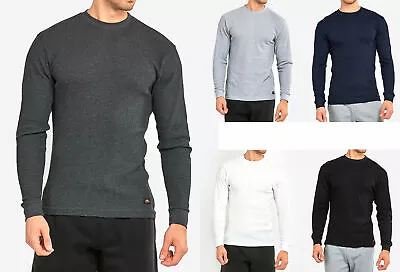 Men's Thermal Shirt Long Sleeve Medium Weight Waffle Knit Warm Layering • $16.98