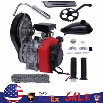 4-Stroke Bike Engine Motor Kit 49CC Gas Petrol Motorized Bicycle Scooter Belt • $159.61