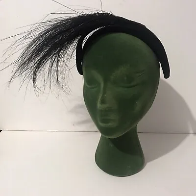 Iconic SCHIAPARELLI  Avant Garde Black Velvet HAT With Feathers • $299