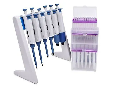 $299 • Buy Complete Micropipette Kit 0.1μl To 10ml : 6 Pipettors, Stand And 336 Tips