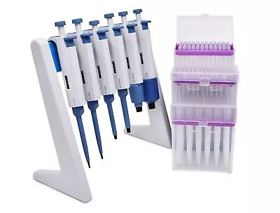 $299 • Buy Complete Micropipette Kit 0.1μl To 10ml : 6 Pipettors, Stand And 336 Tips