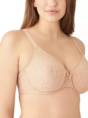 NWT Wacoal Halo Lace Molded Underwire Bra Color Sand Nude Size 40D(8) • $30