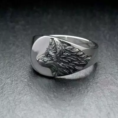 Men Stainless Steel Viking Wolf Head Rings Punk Biker Rock Hip Hop Ring Jewelry • $1.63