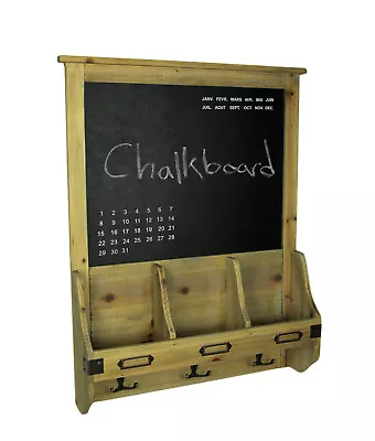 Scratch & Dent Rustic French Farmhouse Style Wood Chalkboard Mail Organizer • $29.13