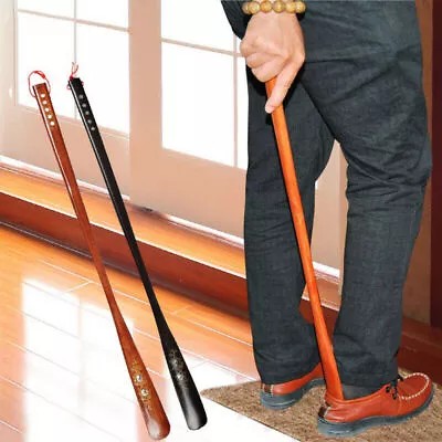 21  Shoe Horn Extra Long Vintage Wooden Handle  Wooden Shoehorn Easy AID Horn US • $8.99