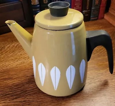 $95 • Buy Vintage Cathrine Holm Avacado Lotus Enamel Coffee Tea Pot 6 Cups