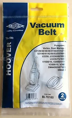 HOOVER DUST MANAGER DM6210 DM6216 VACUUM CLEANER BELTS 2 PACK...1st CLASS POST • £3.99