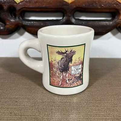 Vintage L.L. Bean 90th Anniversary Heavy Diner Coffee Mug 12oz Moose Wildlife • $29.99