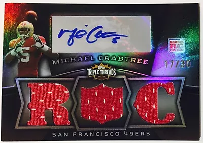 2009 Topps Triple Threads Michael Crabtree Jersey Auto RC /30 • $49.99