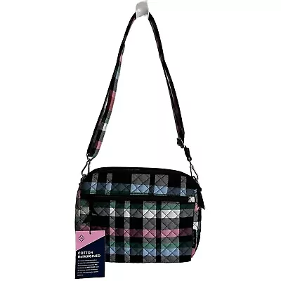 Vera Bradley Quilted Ribbons Plaid Triple Compartment Crossbody Purse NWT • $50