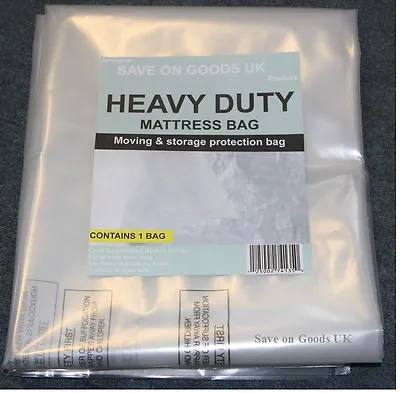 HEAVY DUTY Mattress Storage Polythene Plastic Bag. Thick Strong Matress Cover. • £8.99