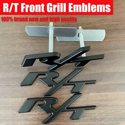3X OEM For RT Front Grill Emblems R/T Badge Side Fender Matt Black Car Sticker • $19.88