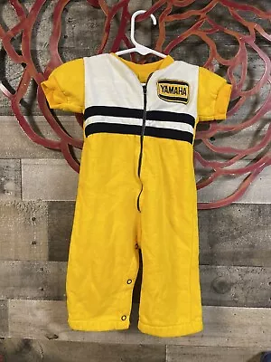 Vintage Yamaha Baby Toddler SZ 6-9M Jumpsuit Sweatsuit Outfit Y2K UNIQUE RARE • $9.99