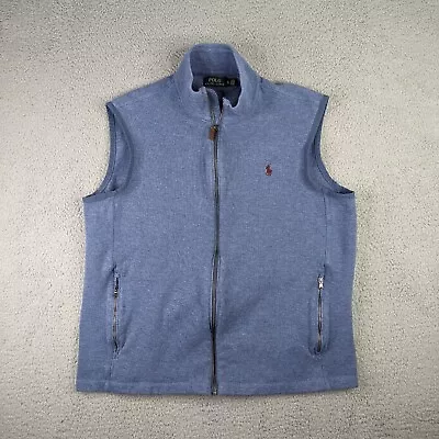 Polo Ralph Lauren Vest Men's XL Blue Full Zip Pockets Casual Travel Preppy Pony • $26.98