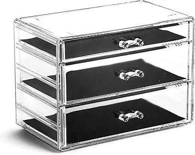 The MANHATTAN SERIES Acrylic Makeup Drawer Organizer- 3 Drawers | Clear Beauty O • $29.07