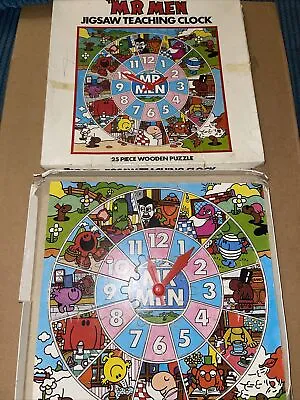 MR MEN JIGSAW TEACHING CLOCK - MICHAEL STANFIELD 1979 Boxed Complete • £9.99