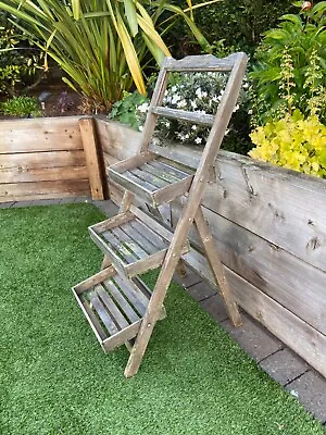 £20 • Buy Shabby Chic Wooden Three Tier Plant Display Stand