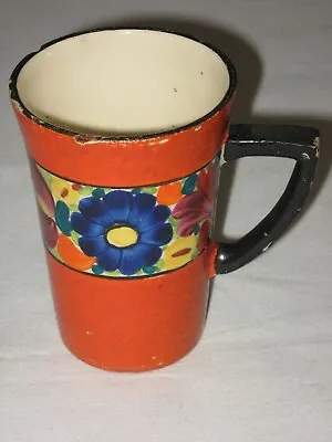 PAI Antique J Mrazek Pottery Peasant Art Czechoslovakia Orange Floral Mug • $3