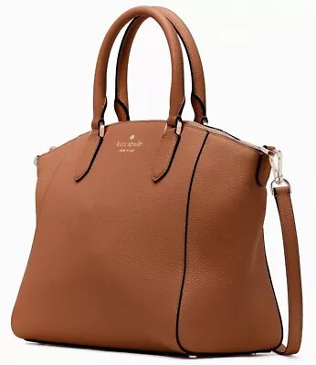 Kate Spade Parker Satchel Brown Leather K8214 Warm Gingerbread NWT $399 Retail • $234.35