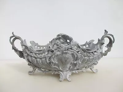 Vintage Metal Trough Tub Old Planter Plant Pot Antique Jardiniere Rococo Baroque • £120