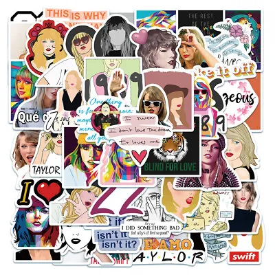 50pcs Taylor Swift Stickers Popular Singer Vinyl Decal Waterproof Laptop Car • $3.99