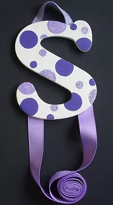  S  Purple And White Monogram Hair Bow Holder • $12.99