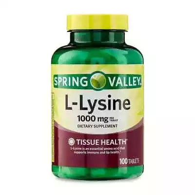 Spring Valley L-Lysine Amino Acid Supplements 1000 Mg 100 Count • $23.45