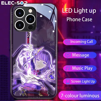 LED Flash Light Up Case Genshin Impact Beelzebul Cover For IPhone 11-15 Pro Max • £16.18