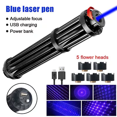 10 Watt Blue Laser Pointer  Burning Visible Beam Dot Laser USB Charge • $55.99