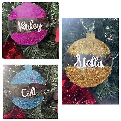 Christmas Ornaments Personalised Ornament Festive Decorations Bauble Xmas Tree • $8