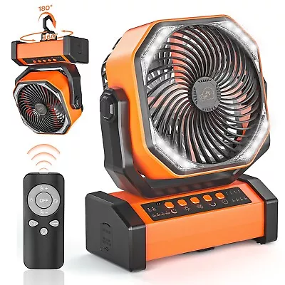 20000mAh  Camping Fan W/ LED Lantern - Rechargeable Auto-Oscillating Remote • $49.49