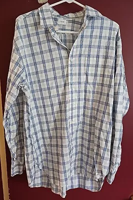 J Crew Shirt Mens Large Long Sleeve Button Down Blue White Plaid • $18