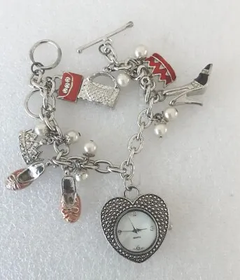 Ladies Beautiful Charm Bracelet Quartz Watch • £11.99