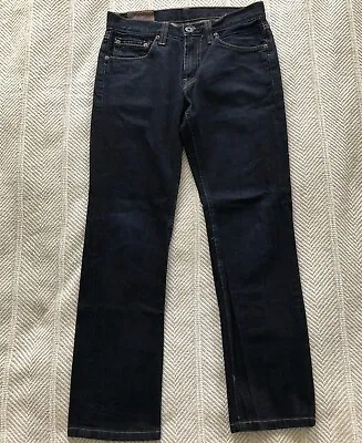 Raw Denim Straight Leg Jeans J Brand Kane Indigo Dark Size 29 Slim Leather Tag • $57.92